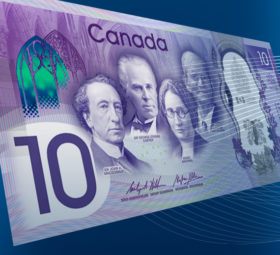 10 CND banknote celebrating 150th birthday of Canada
