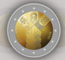 2018 joined 2€ commemorative coin of baltic states