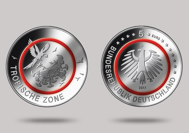 2017 german tropical zone €5 coin - Numismag