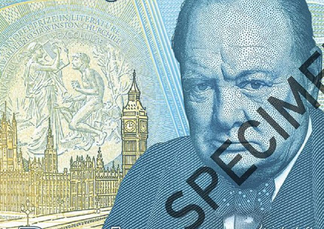 Billets de 5 pounds Winston CHURCHILL