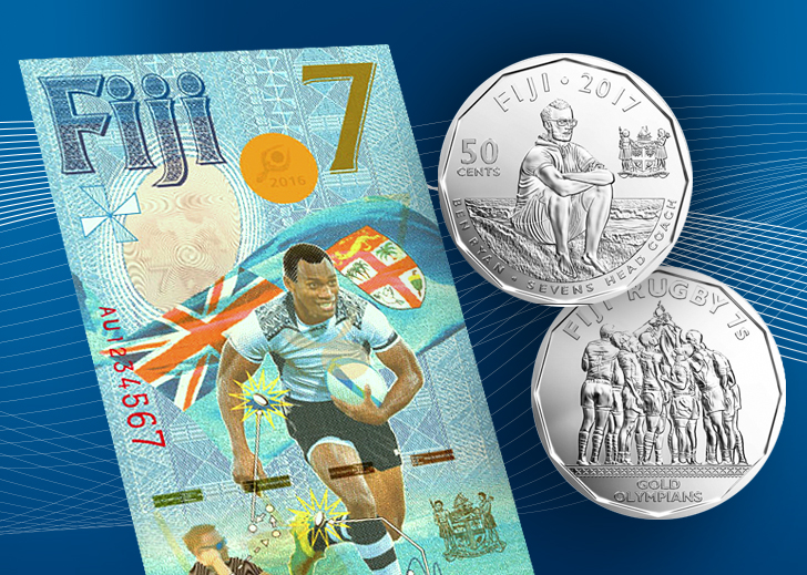 2017 FIDJI Rugby commemorative coin and banknote