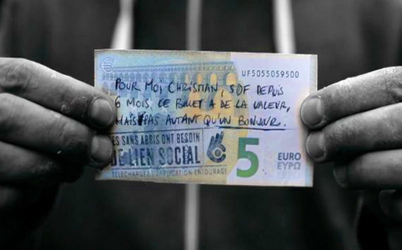 5€ Banknotes support of Homeless social claims