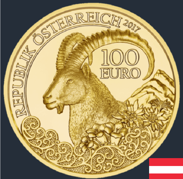 Austria – €100 gold coin dedicated to alpin IBEX