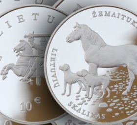 2017 €1.5 and €10 lituanian coins dedicated to race pony and dog