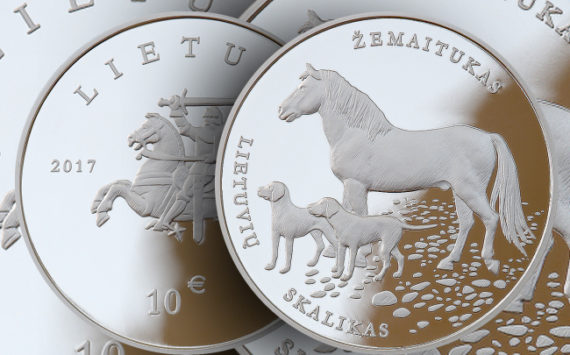 2017 €1.5 and €10 lituanian coins dedicated to race pony and dog