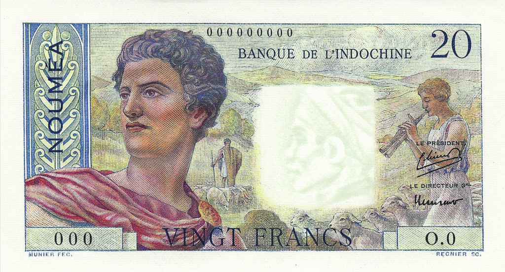Vingt francs, jeune berger, type 1951 IEOM