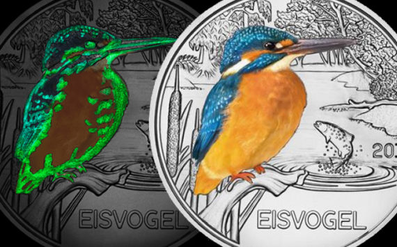 Monnaie d’Autriche: 3€ 2017 Martin Pêcheur, série espèces colorées