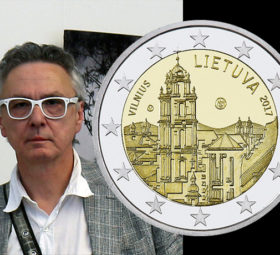 VLADAS ORZEKAUSKAS coin designer of lituanian 2017 €2 VILNIUS