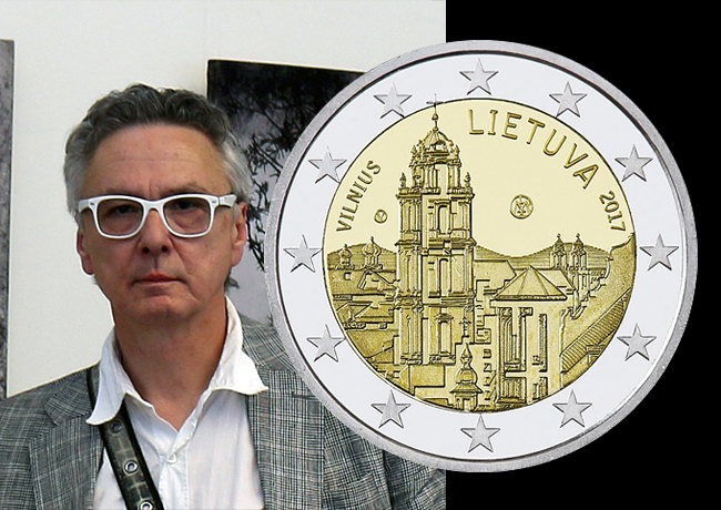 VLADAS ORZEKAUSKAS coin designer of lituanian 2017 €2 VILNIUS