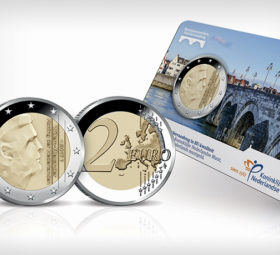 KNM 2017 €2 euro coin -SATIJN mintmark, proof and BU transition coin sets