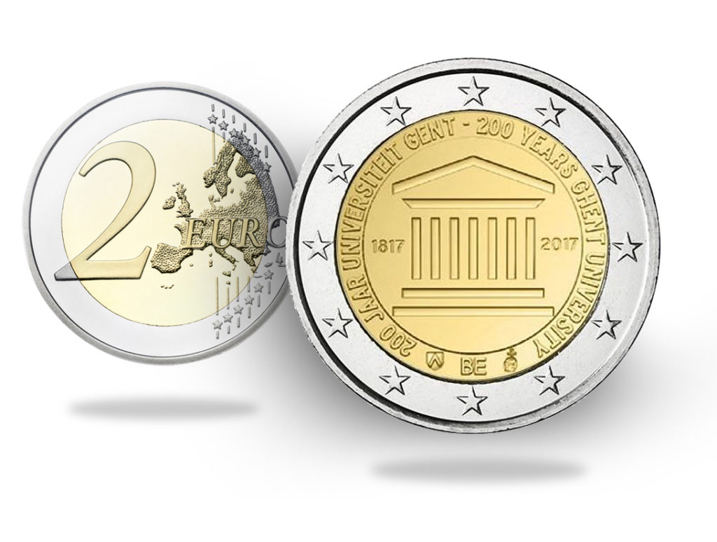 2017 €2 commemorative coin from BELGIUM - GAND UNIVERSITY and end of Belgian mint worshop