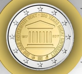 2017 €2 commemorative coin from BELGIUM – GAND UNIVERSITY and end of Belgian mint worshop