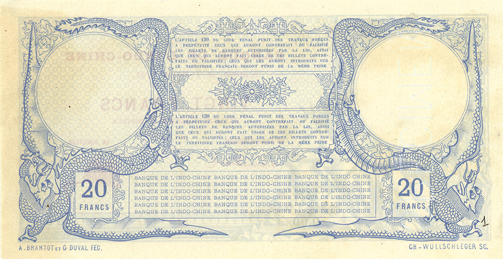 20 francs Neptune, type 1888 Nouvelle-Calédonie