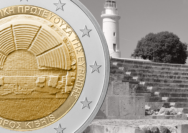 2017 new cyprus €2 euro commemorative coin – PAPHOS 2017