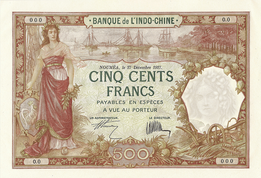Cinq cents francs, type 1925 Nouvelle-Calédonie - La création du francs CFP et son introduction