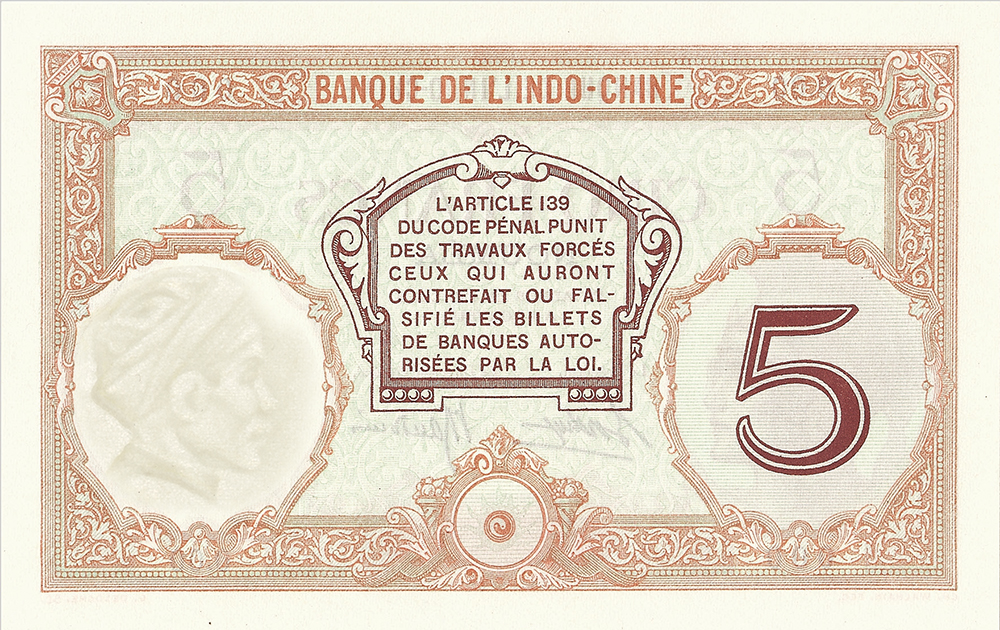 5 francs Walhain, type 1926 Nouvelle-Calédonie