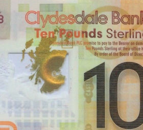 2017 CLYDESDALE Bank 10 pounds Robert BURNS banknote