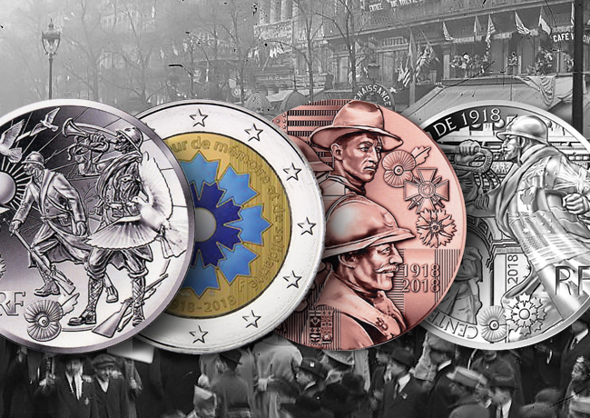 Pièces les 100 ans de l’Armistice – Bleuet de France – programme de la monnaie de Paris 2018
