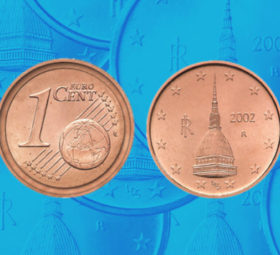 Italy: how much worth today the 2002 one cent Mole Antonelliana error coin?