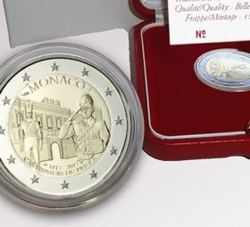 2017 MONACO €2 commemorative coin dedicated to rifles compagny