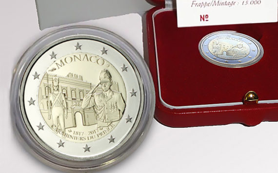 2017 MONACO €2 commemorative coin dedicated to rifles compagny