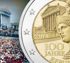 Austrian 2018 €2 commemorative coin – 100th anniversary of austrian Republic