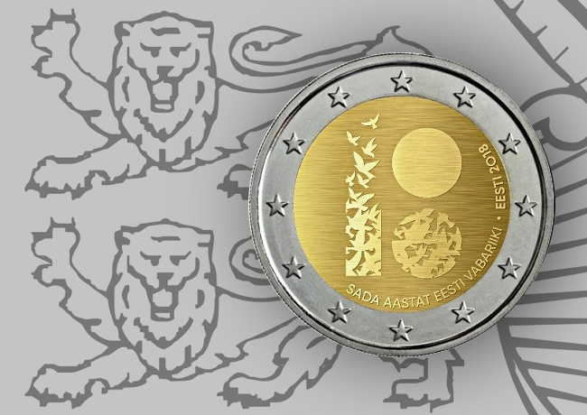 2018 €2 commemorative coin 100th anniversary of estonian Independance