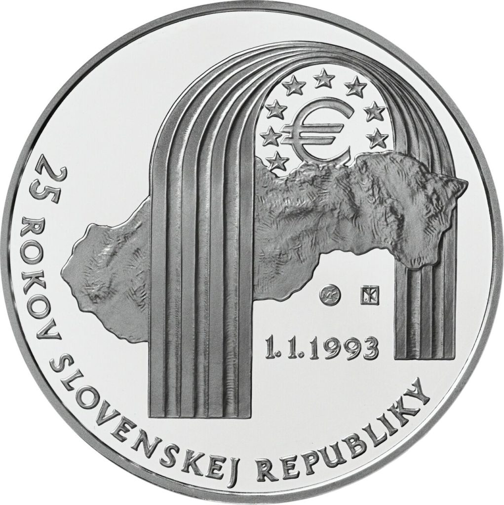 Emissions monétaires 2018 commémorant les 25 ans de la République Slovaque