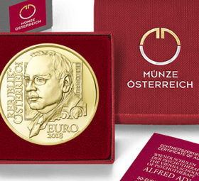 Austrian: Gold Coin € 50 Alfred Adler 2018 – The Vienna Schools of Psychotherapy gold series