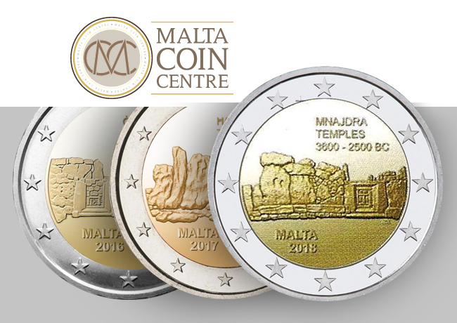 2€ 2018 temples de Mnajdra – série de 7 pièces commémoratives – Malte