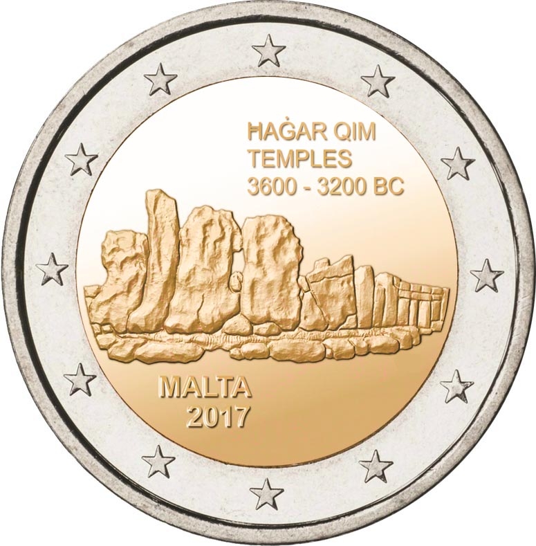 2€ temples de Hagar Qim Malte 2017