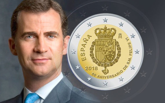 2€ commémorative espagnole 2018 – 50 ans du roi FELIPE VI d’Espagne