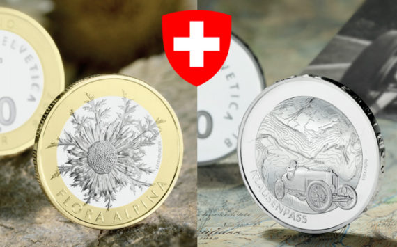 New Swiss commemorative coins: “Carline thistle” and “Klausen pass”