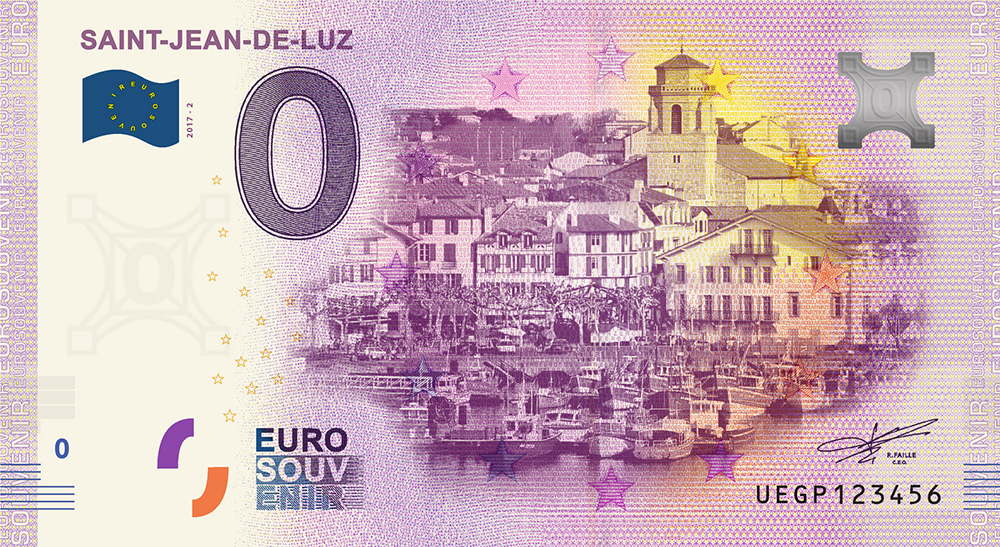 Les billets zero euros souvenir touristique 2018 - nouveautés - Saint-Jean-de-Luz