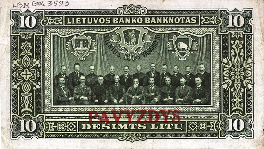 10 litas- lietuvos bankas - 1918