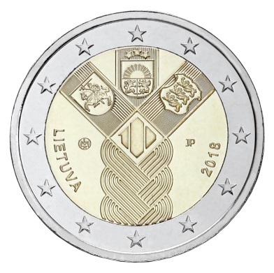 €2 commemorative coin 100th Anniversary of the Restoration of Lithuania’s 1918 2018