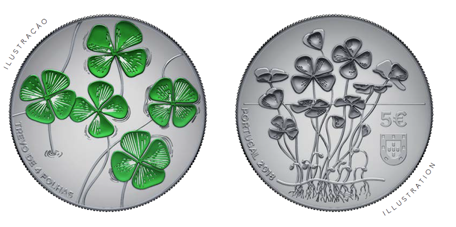 5€ Trèfle à quatre feuilles Casa de moeda Portugal 2018