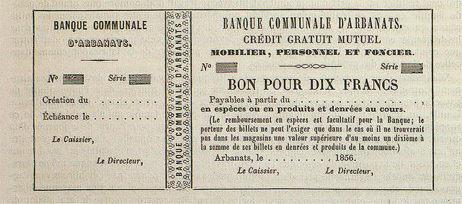 Le billet de 5 francs de La Banque Communale d'Arbanats, fondée par Maurice de La Châtre