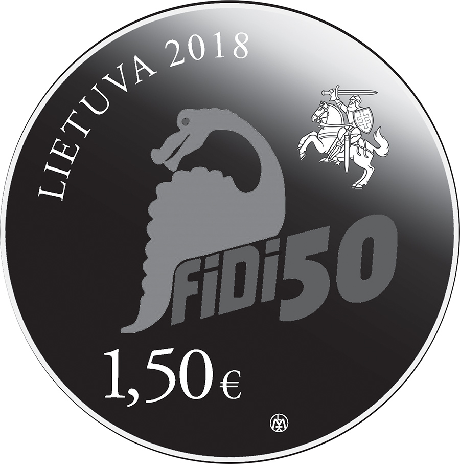 €1,5 - dedicated to the Vinius University Physicist's Day "FIDI 50" 2018