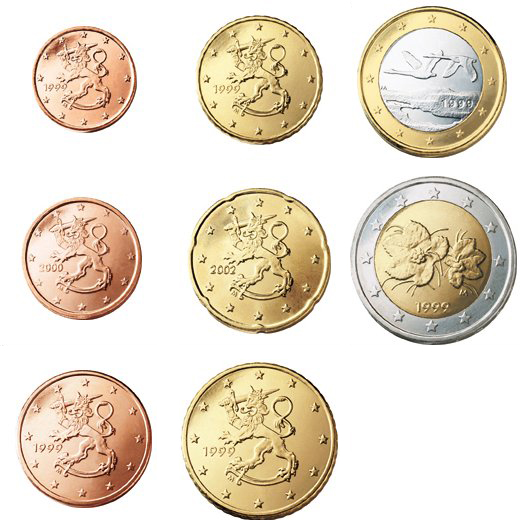 2002 to 2017 circulation coins mintages of Finland