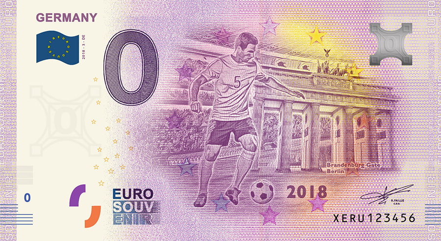 2018 RUSSIA football world cup - Germany zero euro banknote - the new 32 zero euro banknotes range