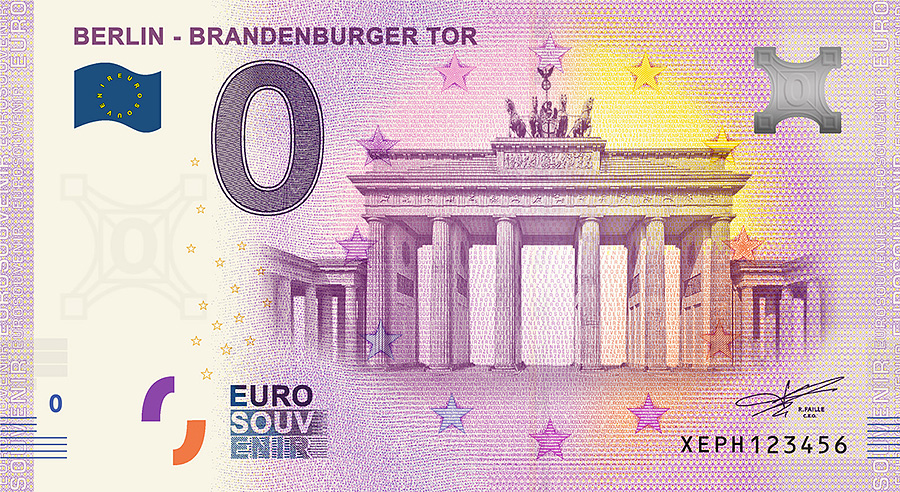 zero_euro_Berlin_Porte de Brandebourg