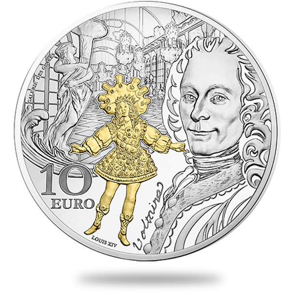10€ argent - Voltaire et le roi Louis XIV dansant - Epoque Baroque - monnaie de Paris 2018