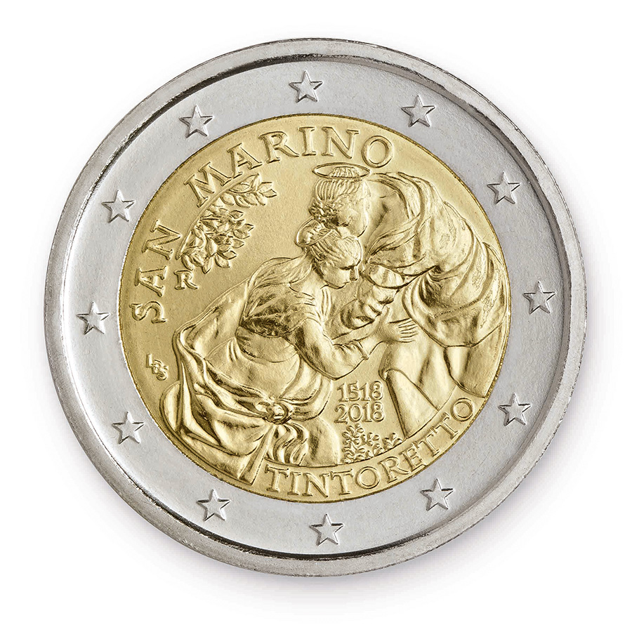 2 euros 2018 Saint-Marin “500° anniversaire de la naissance de Tintoretto” dit Le Tintoret