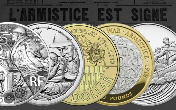 Les monnaies et médailles commémorant les 100 ans de l’armistice de 1918 dans le monde