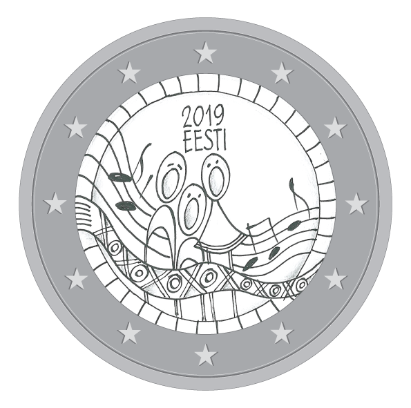 Grete-Lisette Gulbis 15 years old designer of 2019 estonian €2 commemorative coin Song Festival