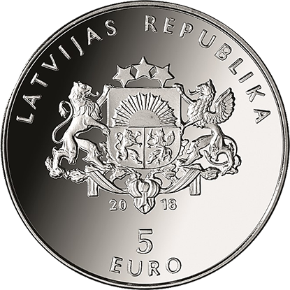 Latvian €5 silver coin 2018