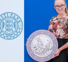 Grete-Lisette Gulbis 15 years old designer of 2019 estonian €2 commemorative coin Song Festival