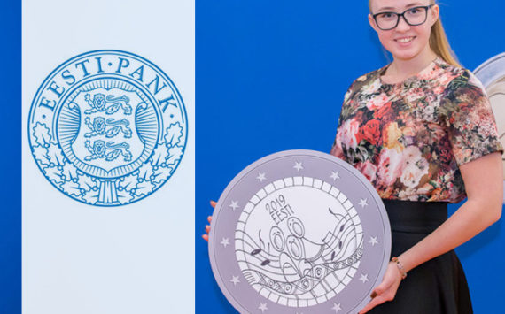 Grete-Lisette Gulbis 15 years old designer of 2019 estonian €2 commemorative coin Song Festival