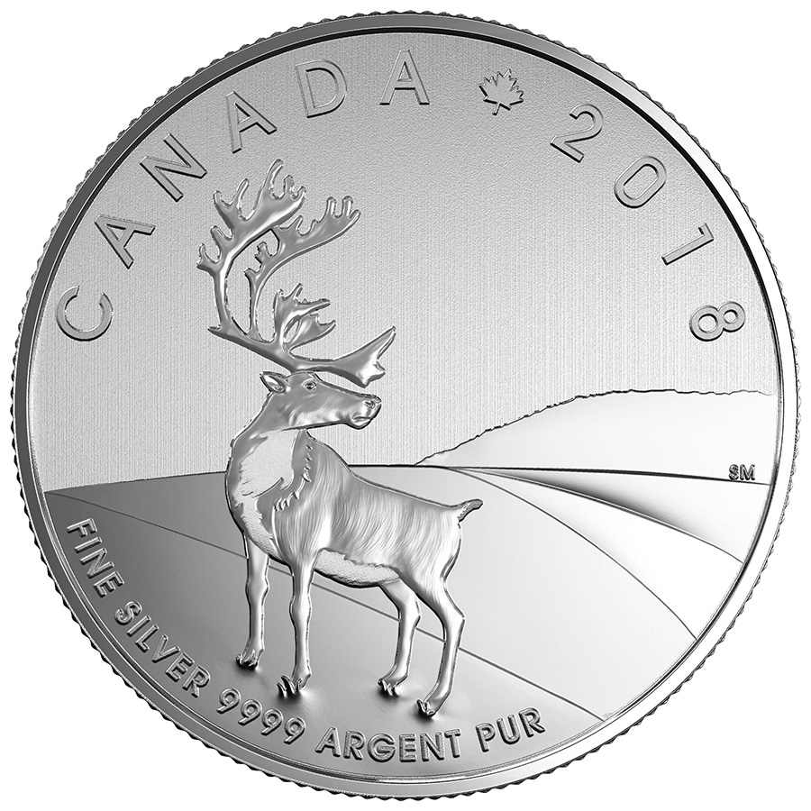 pièce de 3 $ en argent fin 2018 – Caribou Canada